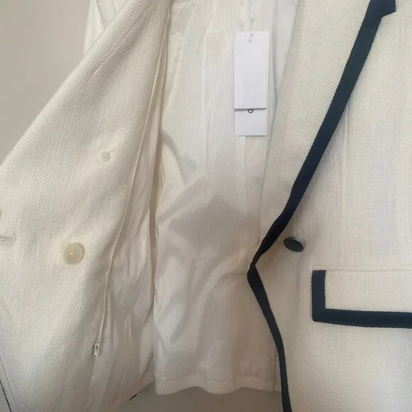 NWT Veronica Beard Edison Dickey Jacket - white & black - Picture 8 of 9